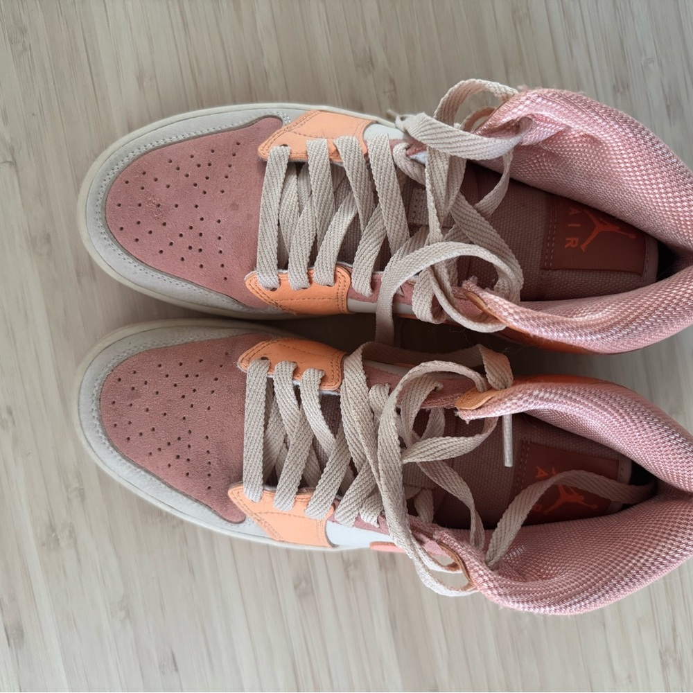Nike Air Jordan Pink and Orange Women's high top Sneakers